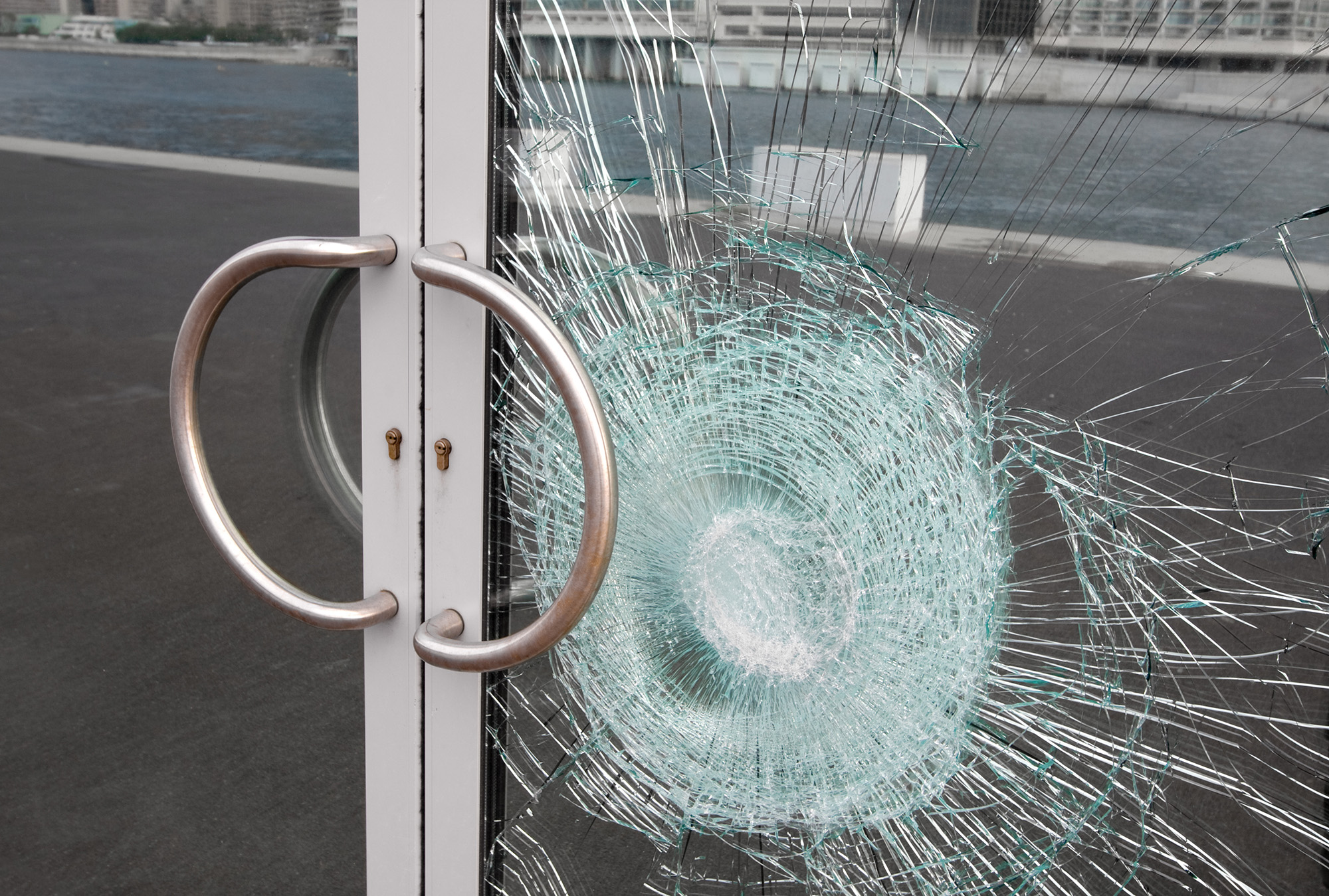 Broken Glass Door